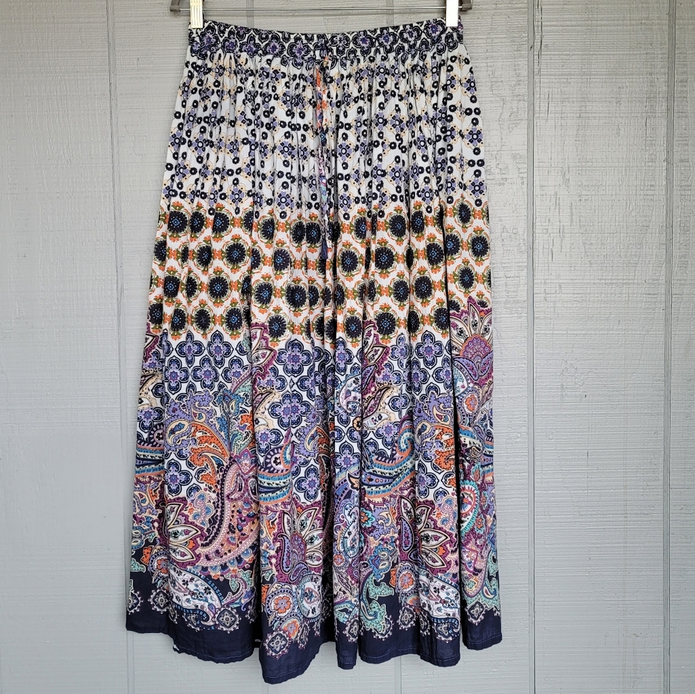 Made in India 100% Cotton‎ One Size Floral Print Maxi Skirt